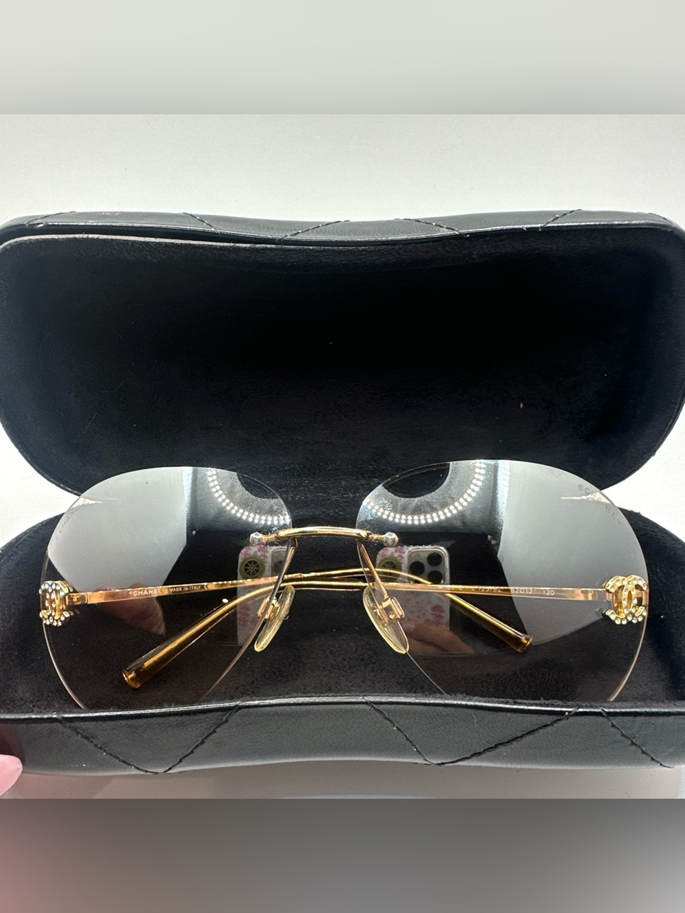 CHANEL Gold CC Logo Gradient Sunglasses